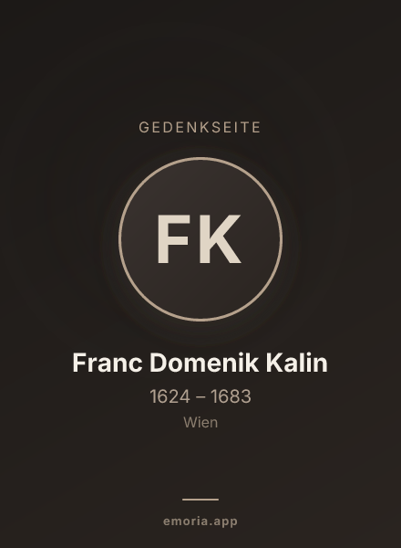 Gedenkportrait von Franc Domenik Kalin