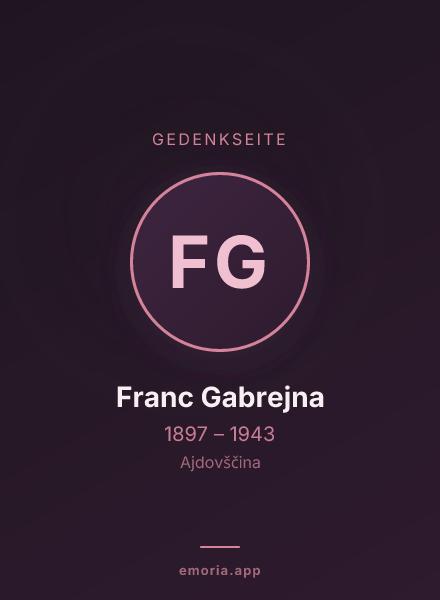 Gedenkportrait von Franc Gabrejna
