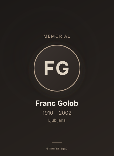Memorial portrait of Franc Golob