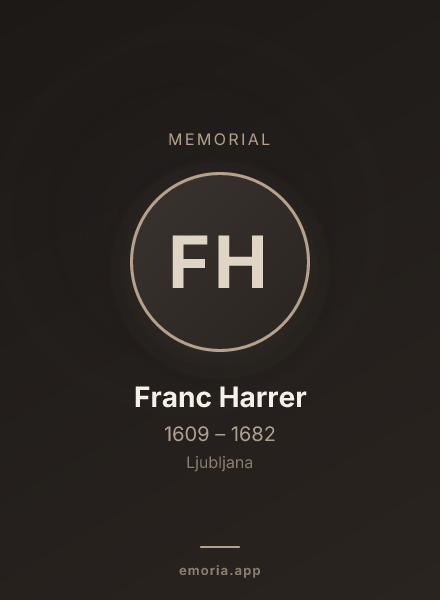 Memorial portrait of Franc Harrer