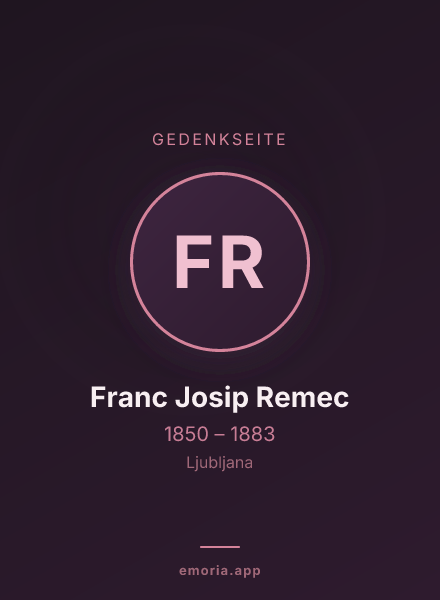 Gedenkportrait von Franc Josip Remec