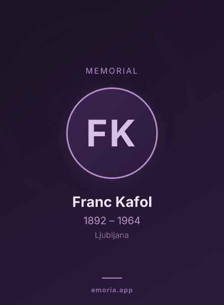 Memorial portrait of Franc Kafol