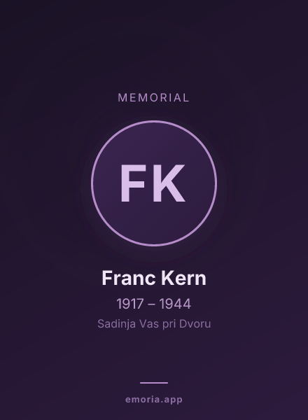 Memorial portrait of Franc Kern