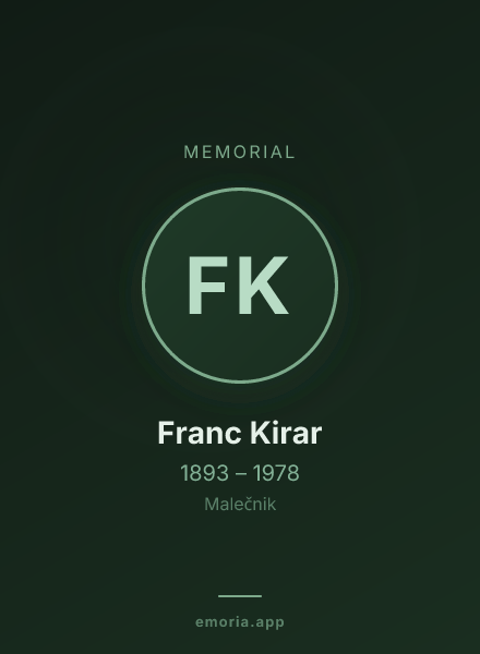 Memorial portrait of Franc Kirar