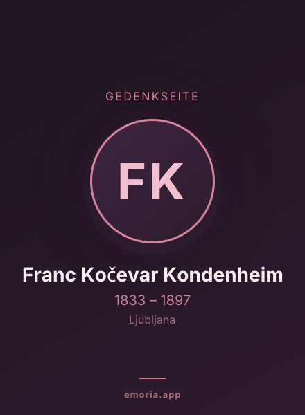 Gedenkportrait von Franc Kočevar Kondenheim
