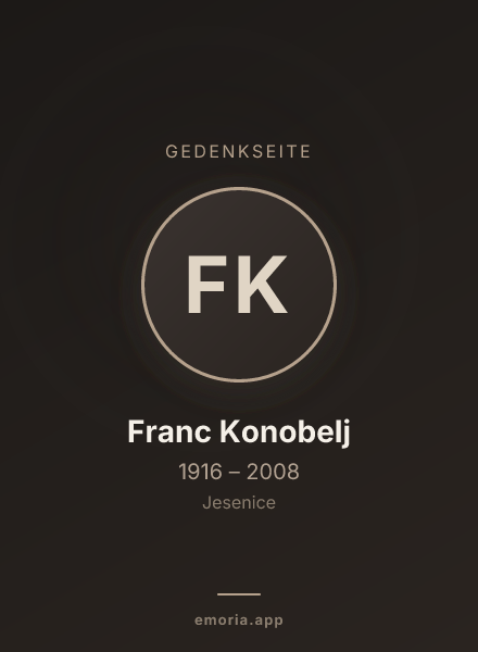 Gedenkportrait von Franc Konobelj