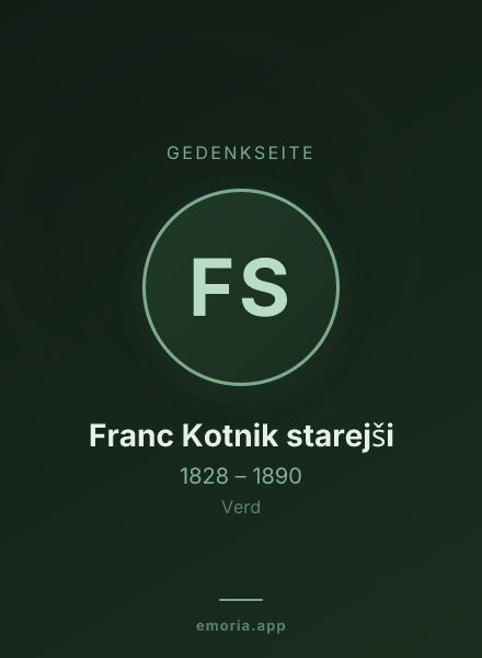Gedenkportrait von Franc Kotnik starejši