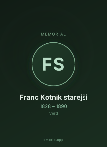 Memorial portrait of Franc Kotnik starejši