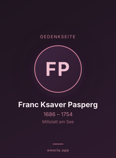 Gedenkportrait von Franc Ksaver Pasperg