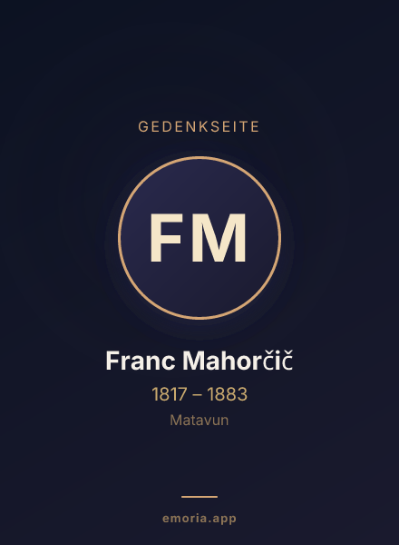 Gedenkportrait von Franc Mahorčič