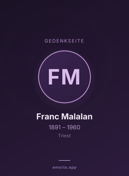 Gedenkportrait von Franc Malalan