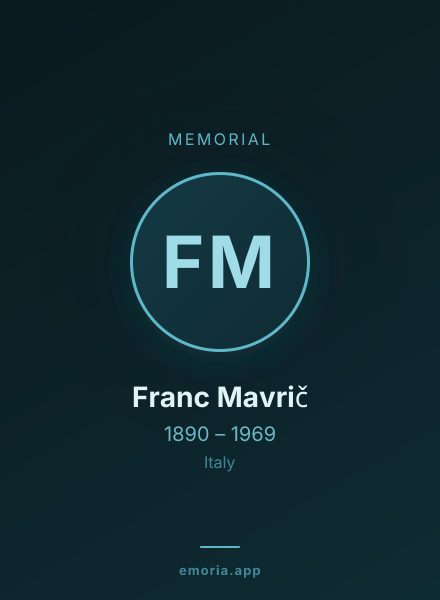 Memorial portrait of Franc Mavrič