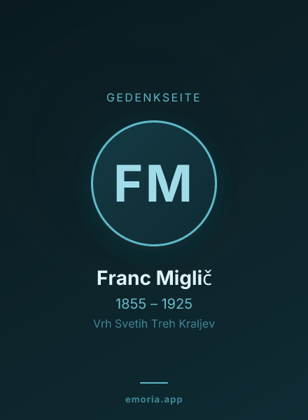 Gedenkportrait von Franc Miglič