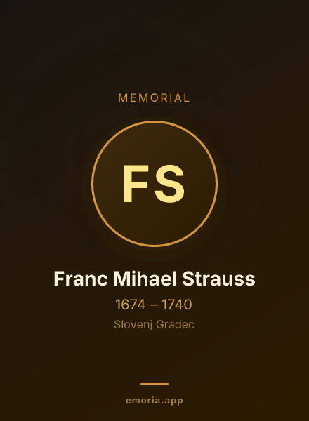 Memorial portrait of Franc Mihael Strauss