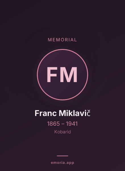 Memorial portrait of Franc Miklavič