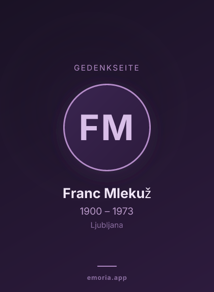 Gedenkportrait von Franc Mlekuž