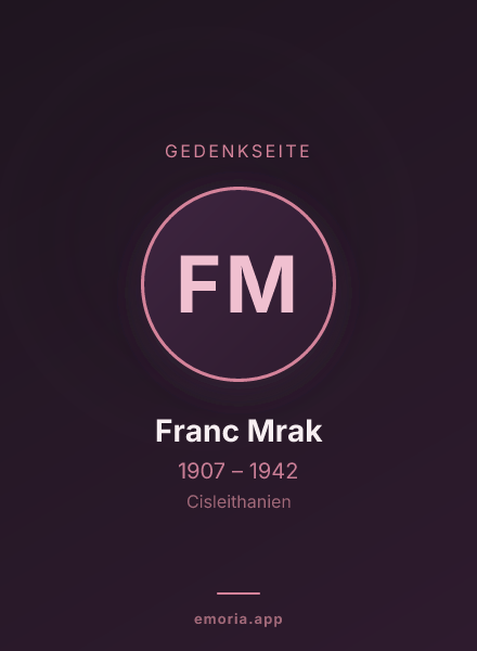 Gedenkportrait von Franc Mrak