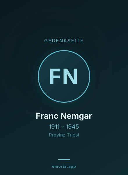 Gedenkportrait von Franc Nemgar