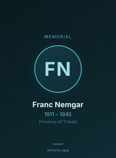 Memorial portrait of Franc Nemgar