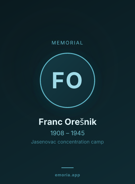 Memorial portrait of Franc Orešnik