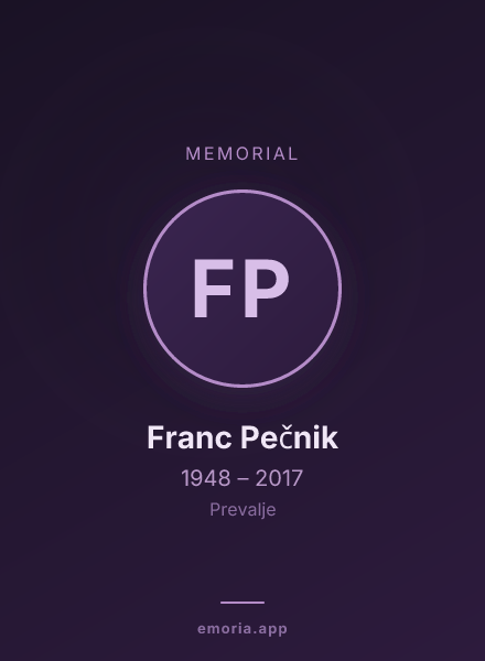 Memorial portrait of Franc Pečnik