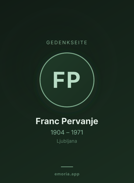 Gedenkportrait von Franc Pervanje
