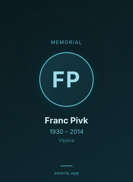 Memorial portrait of Franc Pivk