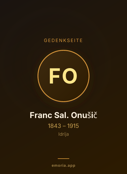 Gedenkportrait von Franc Sal. Onušič