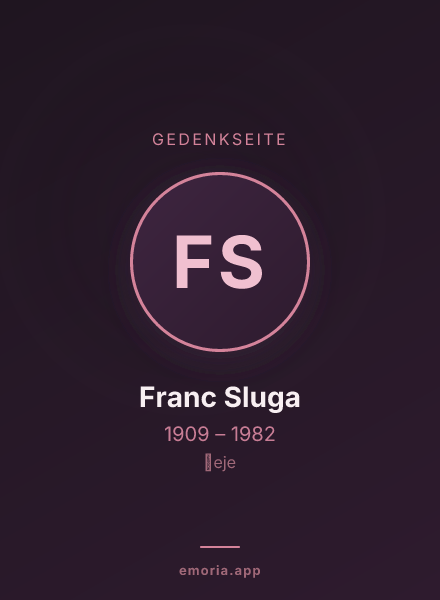 Gedenkportrait von Franc Sluga