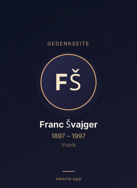 Gedenkportrait von Franc Švajger