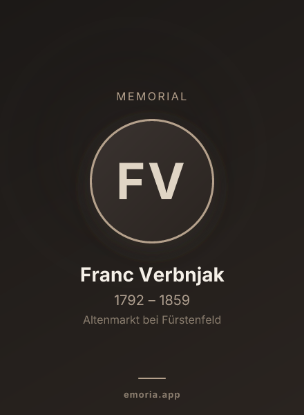 Memorial portrait of Franc Verbnjak