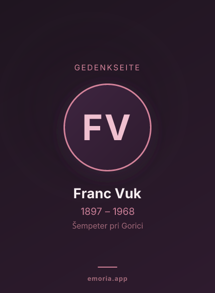 Gedenkportrait von Franc Vuk