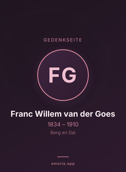 Gedenkportrait von Franc Willem van der Goes