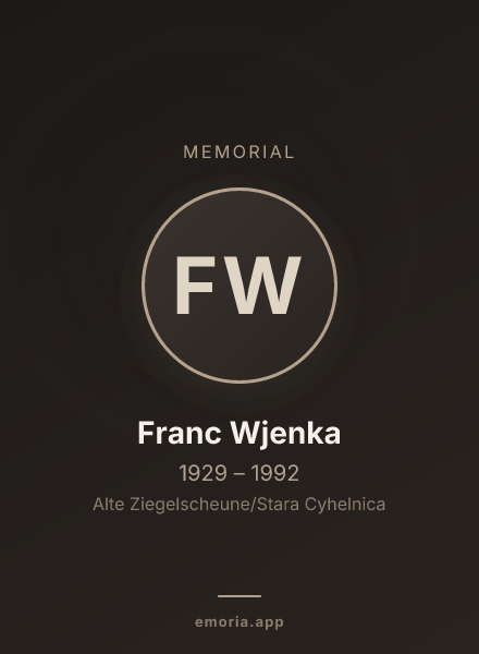Memorial portrait of Franc Wjenka