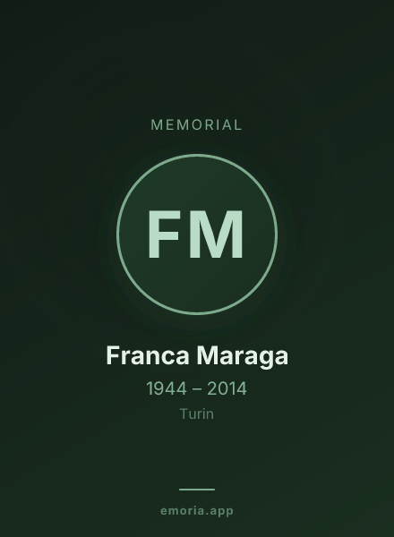 Memorial portrait of Franca Maraga