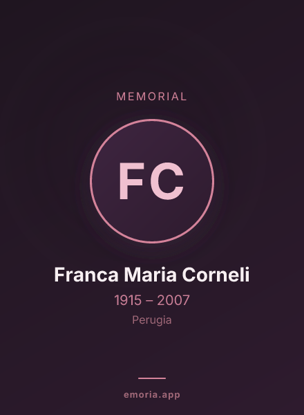 Memorial portrait of Franca Maria Corneli