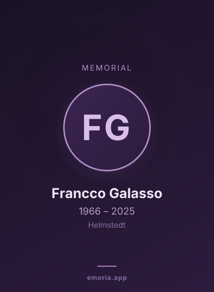 Memorial portrait of Francco Galasso