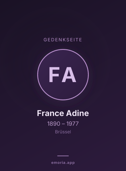 Gedenkportrait von France Adine