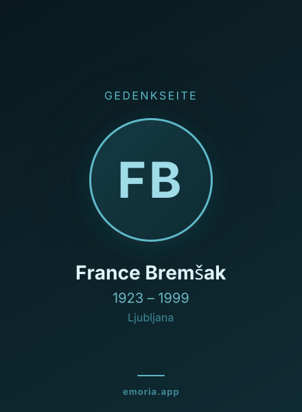 Gedenkportrait von France Bremšak