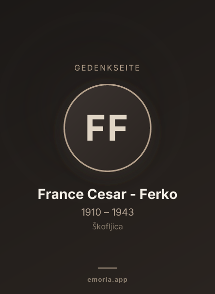 Gedenkportrait von France Cesar - Ferko