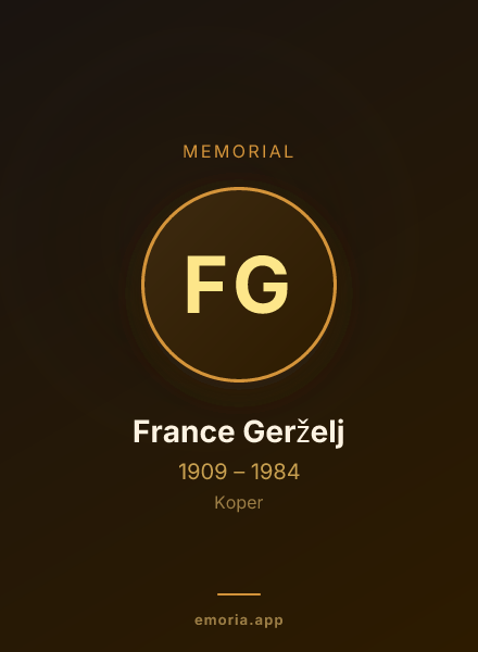 Memorial portrait of France Gerželj