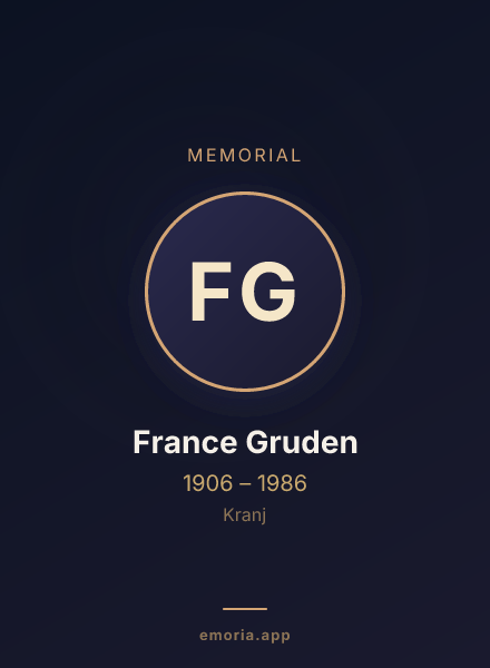 Memorial portrait of France Gruden