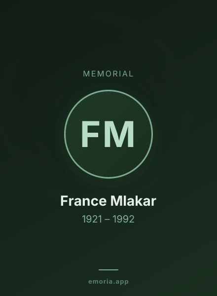 Memorial portrait of France Mlakar
