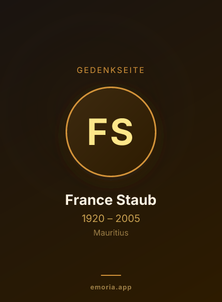 Gedenkportrait von France Staub
