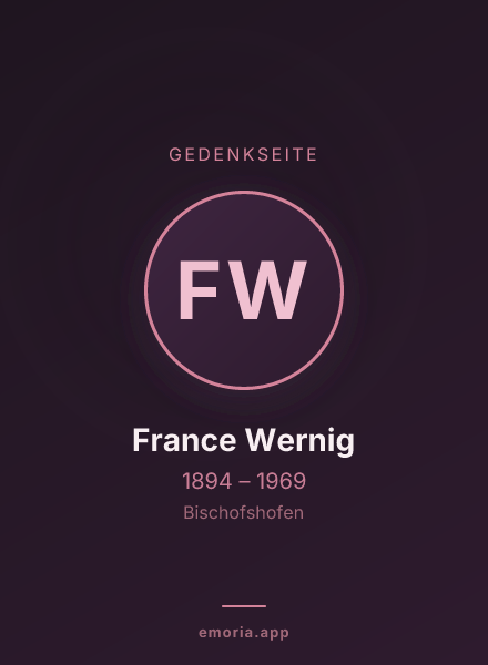 Gedenkportrait von France Wernig