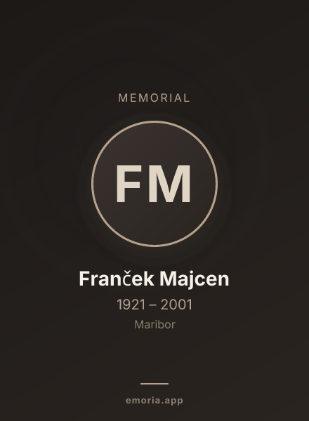 Memorial portrait of Franček Majcen