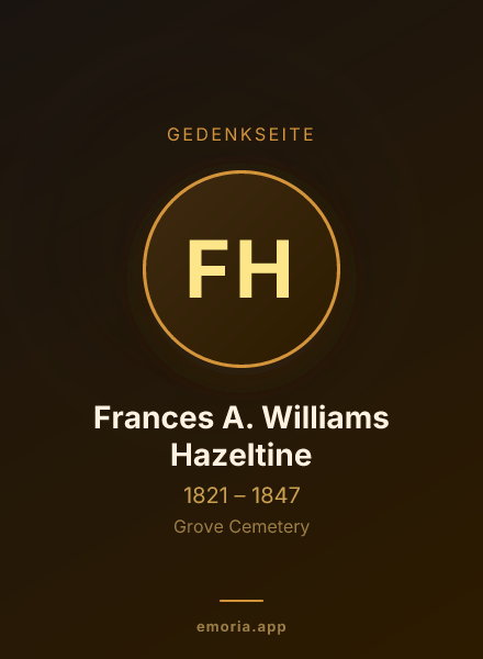 Gedenkportrait von Frances A. Williams Hazeltine