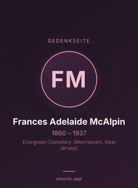 Gedenkportrait von Frances Adelaide McAlpin