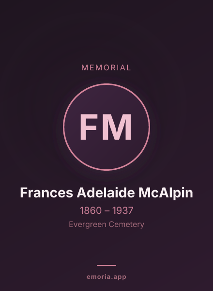 Memorial portrait of Frances Adelaide McAlpin