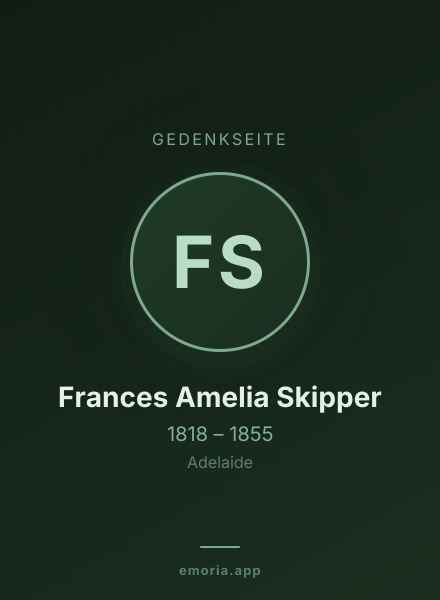 Gedenkportrait von Frances Amelia Skipper